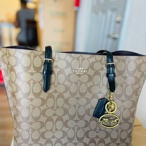 Coach Brown and Black Signature Tote